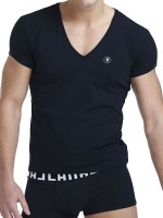 L'Homme Organic: V-Shirt, schwarz