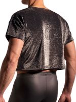 MANSTORE M2241: Cropped Shirt, schwarz/silber