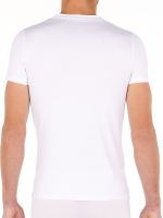 HOM Tencel Soft: V-Neck-Shirt, weiß