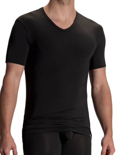 Olaf Benz PEARL2101: V-Neck-Shirt, schwarz