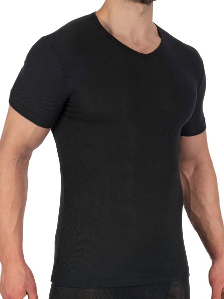 Olaf Benz PEARL2328: V-Neck-Shirt, schwarz