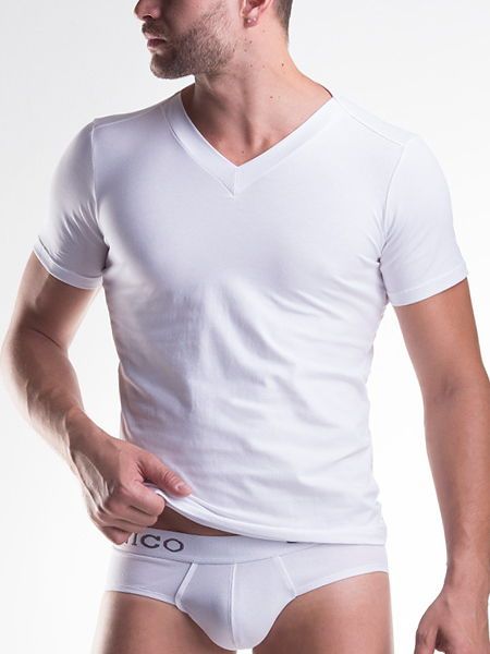 Unico Clasicos: V-Neck-Shirt, weiß