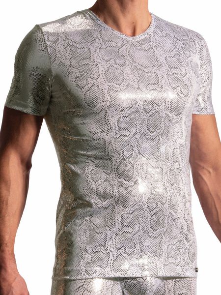 MANSTORE M2227: V-Neck-Shirt, silber