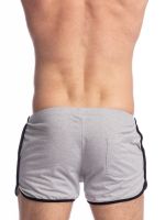 L'Homme Louspo: Split Shorts, grau meliert