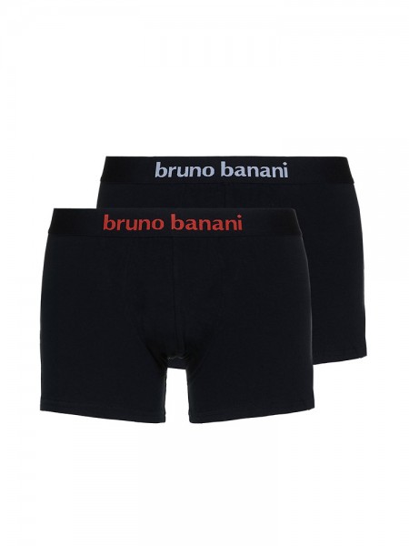 Bruno Banani Flowing: Short 2er Pack, schwarz/weiß/rot