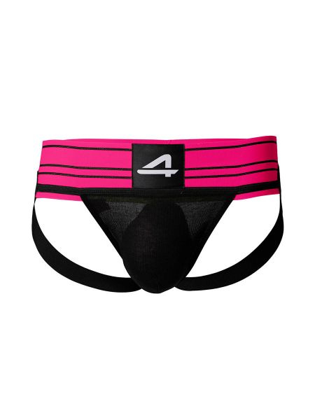 C4M Rugby: Jockstrap, schwarz/neon pink