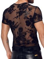 Noir Handmade H073: Flower-Netzshirt, schwarz