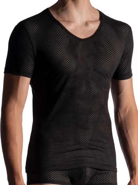 MANSTORE M955: V-Neck-Shirt, schwarz