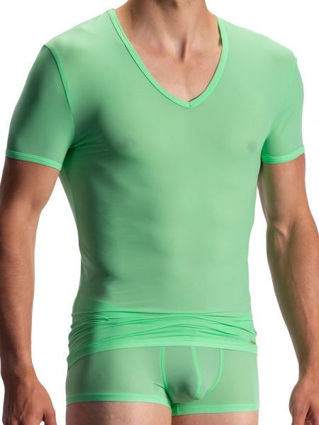 Olaf Benz RED0965: Phantom V-Neck-Shirt, grün
