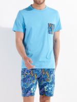 HOM Cyril: Pyjama, blau print