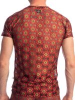 L'Homme Mandala: V-Neck-Shirt, rot