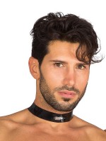 Eros Veneziani Silvio: Lack-Halsband, rot/schwarz