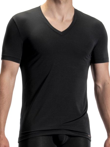 Olaf Benz PEARL2115: V-Neck-Shirt, schwarz