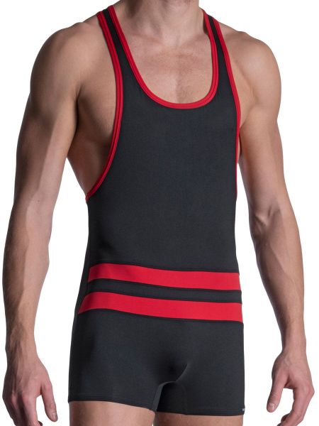MANSTORE M2103: Wrestler Body, schwarz/rot