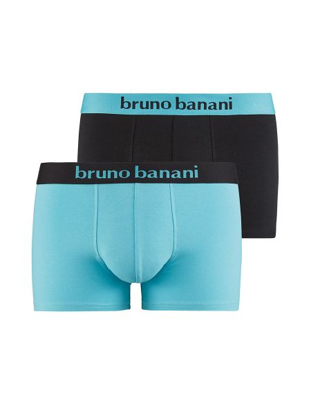 Bruno Banani Flowing: Short 2er Pack, eisblau/schwarz