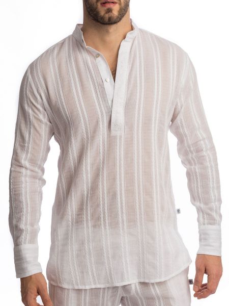 L&#039;Homme Benares: Loungeshirt, weiß